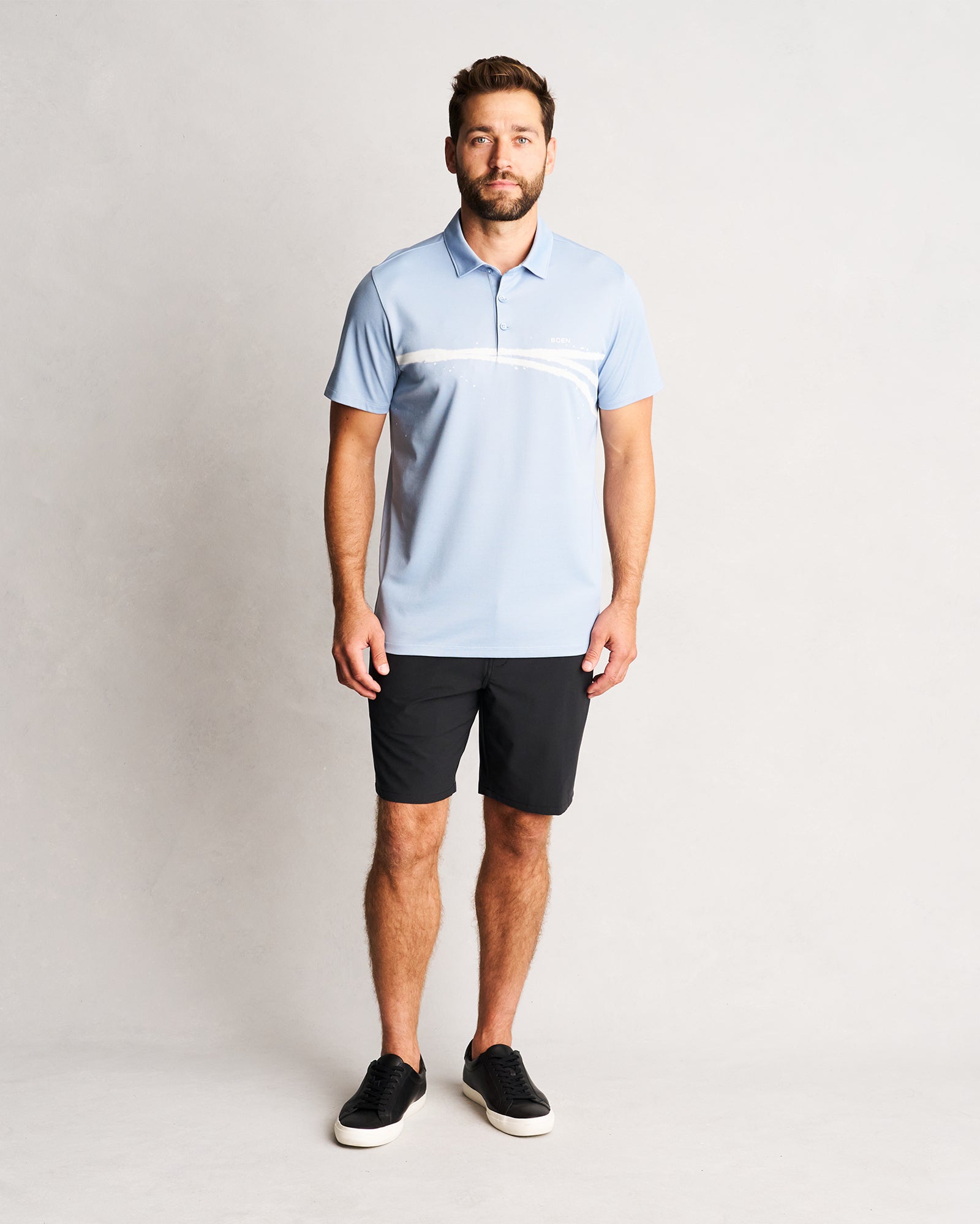 Offset Bleach Stripe Polo