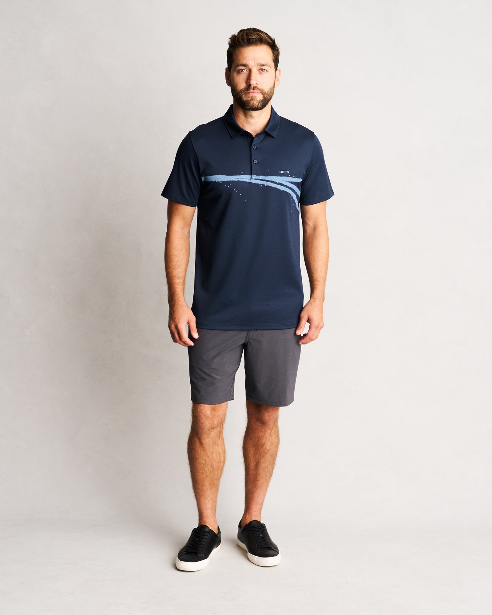 Offset Bleach Stripe Polo