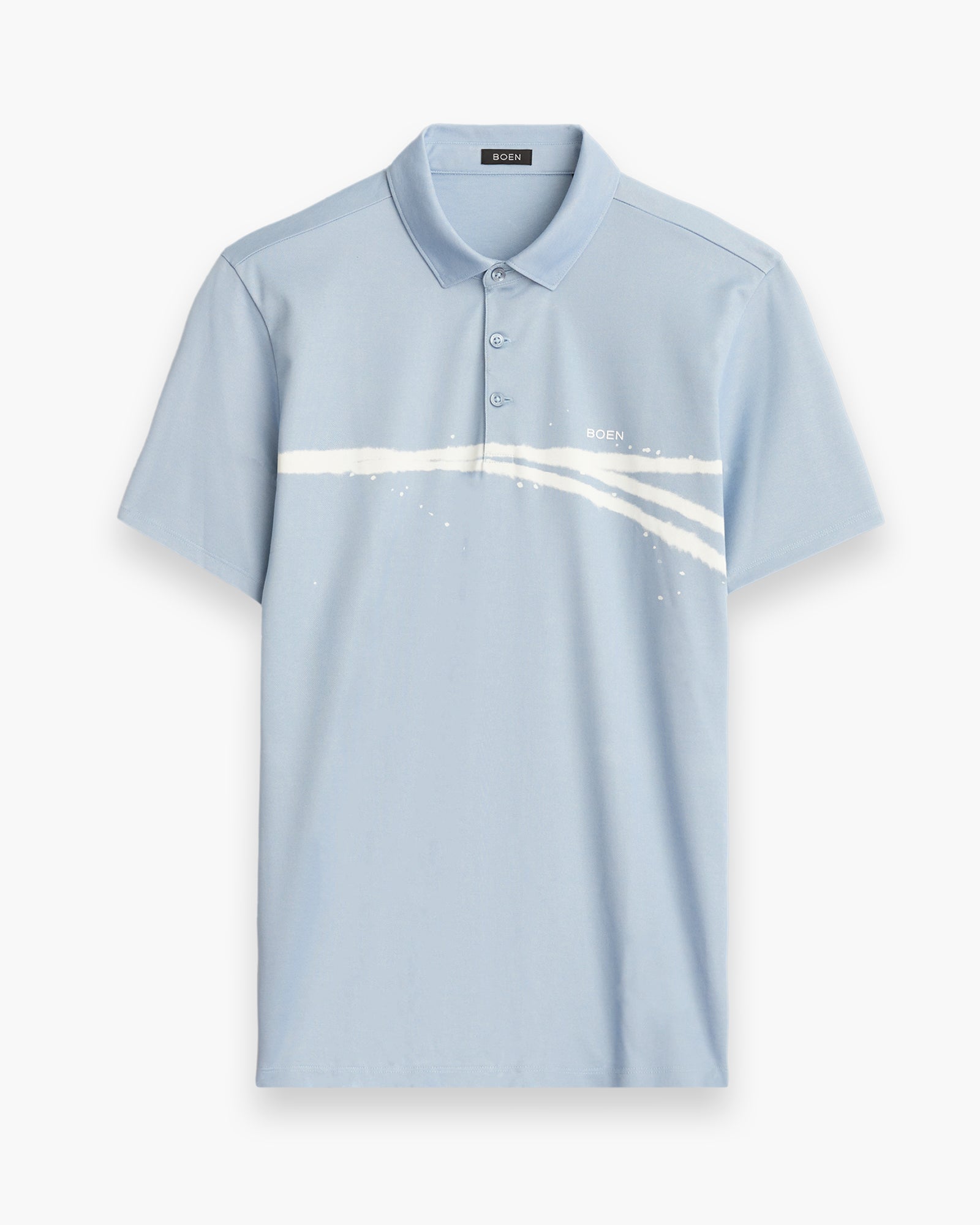 Offset Bleach Stripe Polo