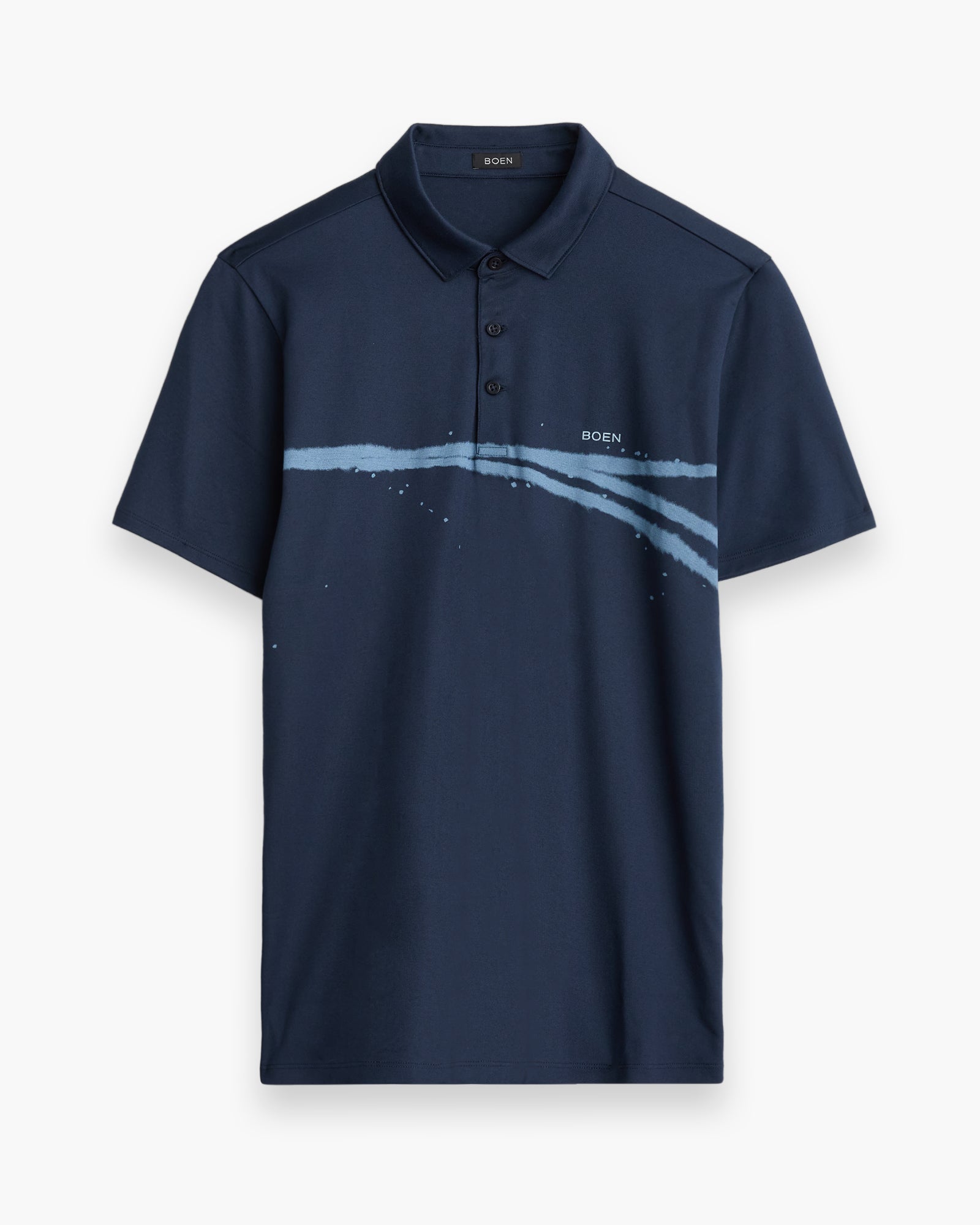 Offset Bleach Stripe Polo